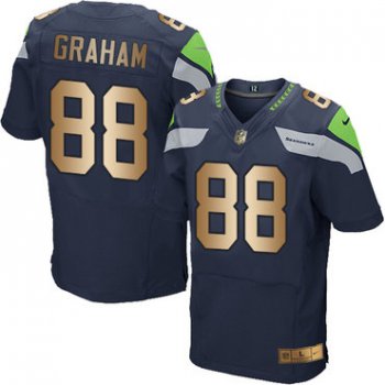 Nike Seahawks #88 Jimmy Graham Steel Blue Team Color Men's Stitched NFL Elite Gold Jersey