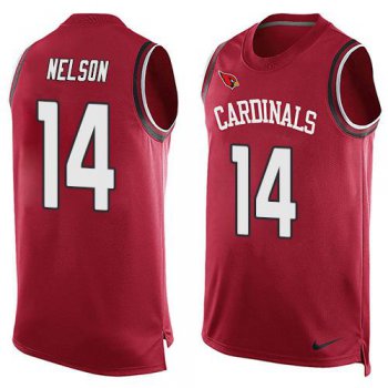 Men's Arizona Cardinals #14 J.J. Nelson Red Hot Pressing Player Name & Number Nike NFL Tank Top Jersey