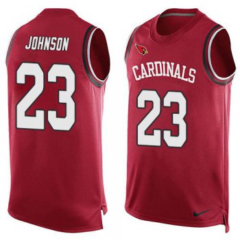 Men's Arizona Cardinals #23 Chris Johnson Red Hot Pressing Player Name & Number Nike NFL Tank Top Jersey