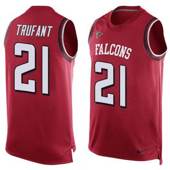 Men's Atlanta Falcons #21 Desmond Trufant Red Hot Pressing Player Name & Number Nike NFL Tank Top Jersey