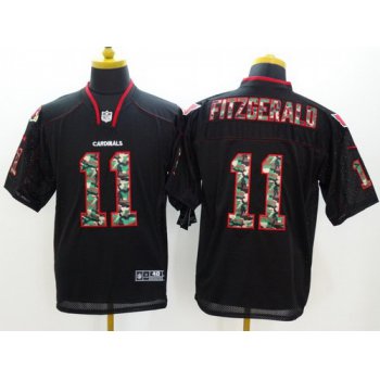 Nike Arizona Cardinals #11 Larry Fitzgerald Black With Camo Elite Jersey