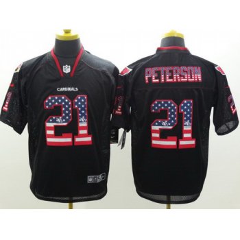 Nike Arizona Cardinals #21 Patrick Peterson 2014 USA Flag Fashion Black Elite Jersey