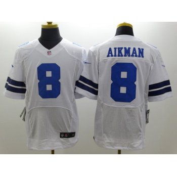 Nike Dallas Cowboys #8 Troy Aikman White Elite Jersey