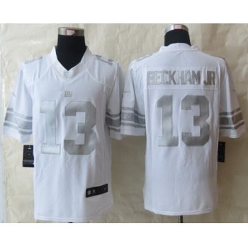Nike New York Giants #13 Odell Beckham Jr Platinum White Limited Jersey
