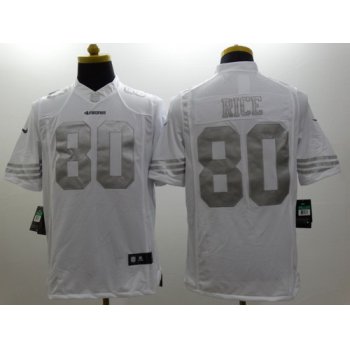 Nike San Francisco 49ers #80 Jerry Rice Platinum White Limited Jersey