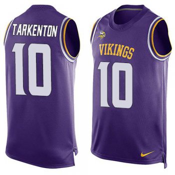 Men's Minnesota Vikings #10 Fran Tarkenton Purple Hot Pressing Player Name & Number Nike NFL Tank Top Jersey