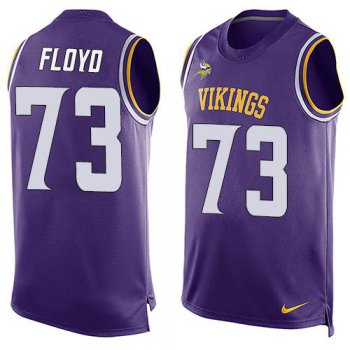 Men's Minnesota Vikings #73 Sharrif Floyd Purple Hot Pressing Player Name & Number Nike NFL Tank Top Jersey