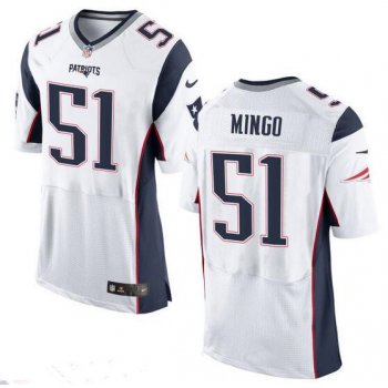 Men's New England Patriots #51 Barkevious Mingo NEW White Road Stitched NFL Nike Elite Jersey