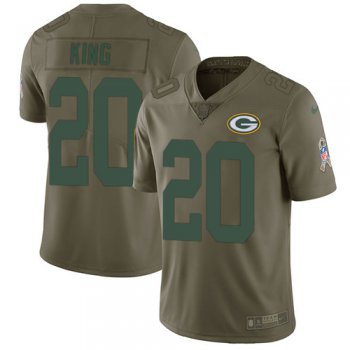 Nike Green Bay Packers #20 Kevin King Olive Men's Stitched NFL Limited 2017 Salute To Service Jersey