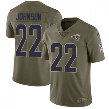 Nike Los Angeles Rams #22 Trumaine Johnson Olive Men's Stitched NFL Limited 2017 Salute to Service Jersey