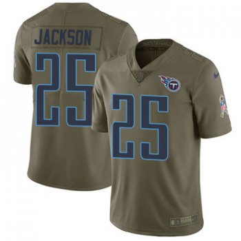 Nike Tennessee Titans #25 Adoree' Jackson Olive Men's Stitched NFL Limited 2017 Salute to Service Jersey