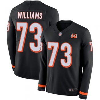 Bengals #73 Jonah Williams Black Team Color Men's Stitched Football Limited Therma Long Sleeve Jersey