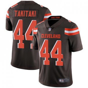 Browns #44 Sione Takitaki Brown Team Color Men's Stitched Football Vapor Untouchable Limited Jersey