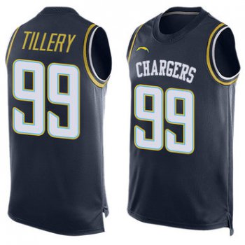 Chargers #99 Jerry Tillery Navy Blue Team Color Men's Stitched Football Limited Tank Top Jersey