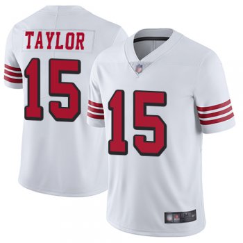 49ers #15 Trent Taylor White Rush Men's Stitched Football Vapor Untouchable Limited Jersey