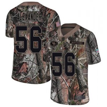 49ers #56 Kwon Alexander Camo Men's Stitched Football Limited Rush Realtree Jersey