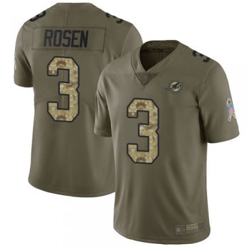 Dolphins #3 Josh Rosen Olive Camo Men's Stitched Football Limited 2017 Salute To Service Jersey