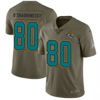 Nike #80 James O'Shaughnessy Jacksonville Jaguars Men's Limited Green 2017 Salute to Service Jersey
