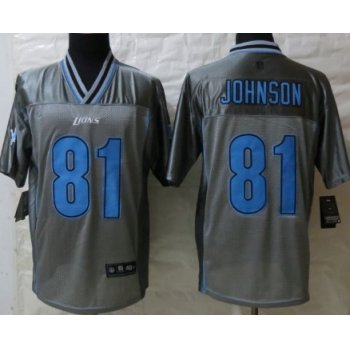 Nike Detroit Lions #81 Calvin Johnson 2013 Gray Vapor Elite Jersey