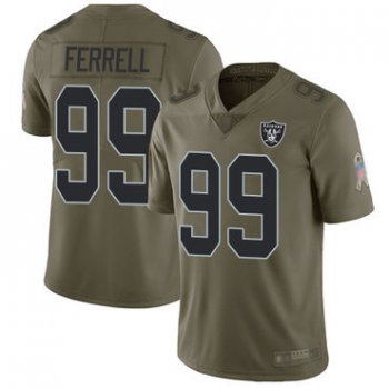 Raiders #99 Clelin Ferrell Olive Men's Stitched Football Limited 2017 Salute To Service Jersey