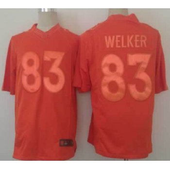 Nike Denver Broncos #83 Wes Welker Drenched Limited Orange Jersey