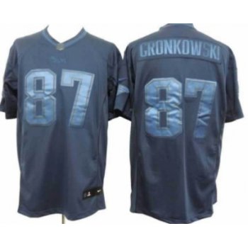 Nike New England Patriots #87 Rob Gronkowski Drenched Limited Blue Jersey