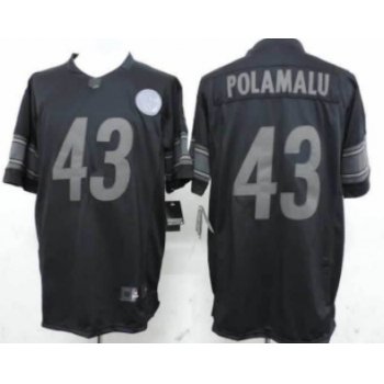 Nike Pittsburgh Steelers #43 Troy Polamalu Drenched Limited Black Jersey