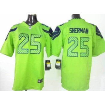 Nike Seattle Seahawks #25 Richard Sherman Green Game Jersey