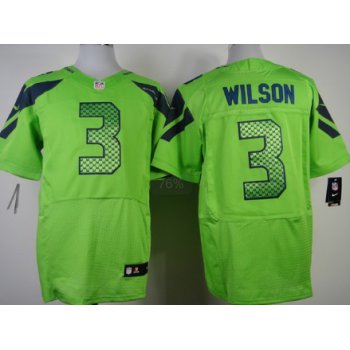 Nike Seattle Seahawks #3 Russell Wilson Green Elite Jersey