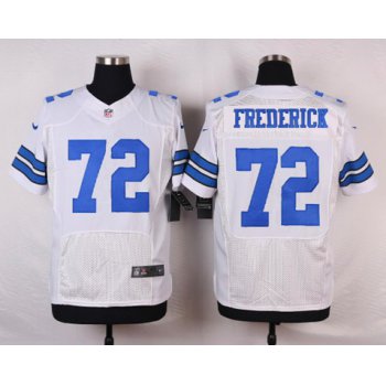 Men's Dallas Cowboys #72 Travis Frederick White Road NFL Nike Elite Jersey