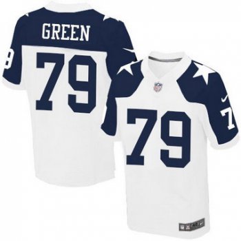 Men's Dallas Cowboys #79 Chaz Green White Thanksgiving Alternate NFL Nike Elite Jersey