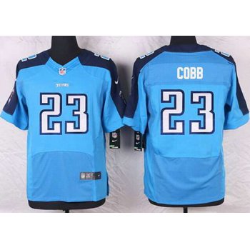 Men's Tennessee Titans #23 David Cobb Light Blue Team Color NFL Nike Elite Jersey