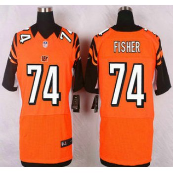 Men's Cincinnati Bengals #74 Jake Fisher Orange Alternate NFL Nike Elite Jersey