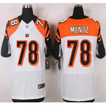 Men's Cincinnati Bengals #78 78 Anthony Munoz White Road NFL Nike Elite Jersey