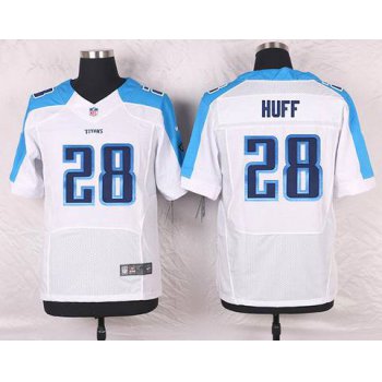 Men's Tennessee Titans #28 Marqueston Huff White Road NFL Nike Elite Jersey