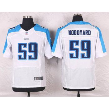 Men's Tennessee Titans #59 Wesley Woodyard White Road NFL Nike Elite Jersey