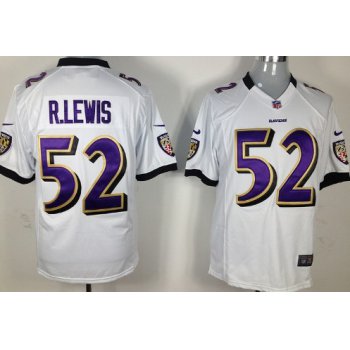 Nike Baltimore Ravens #52 Ray Lewis White Game Jersey