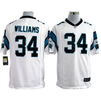 Nike Carolina Panthers #34 DeAngelo Williams White Game Jersey