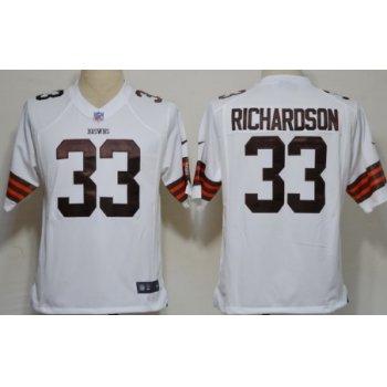 Nike Cleveland Browns #33 Trent Richardson White Game Jersey