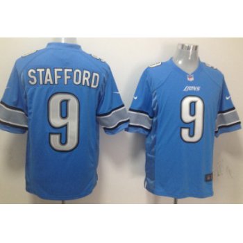 Nike Detroit Lions #9 Matthew Stafford Light Blue Game Jersey