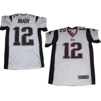 Nike New England Patriots #12 Tom Brady White Elite Jersey