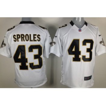 Nike New Orleans Saints #43 Darren Sproles White Game Jersey