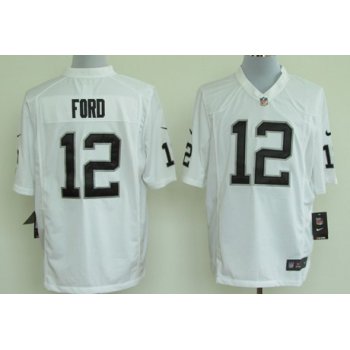 Nike Oakland Raiders #12 Jacoby Ford White Game Jersey