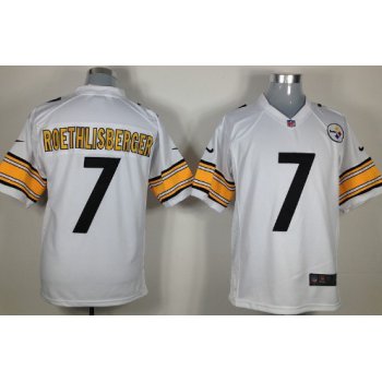 Nike Pittsburgh Steelers #7 Ben Roethlisberger White Game Jersey