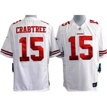 Nike San Francisco 49ers #15 Michael Crabtree White Game Jersey
