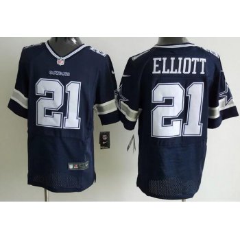 Men's Dallas Cowboys #21 Ezekiel Elliott Navy Blue Team Color NFL Nike Elite Jersey