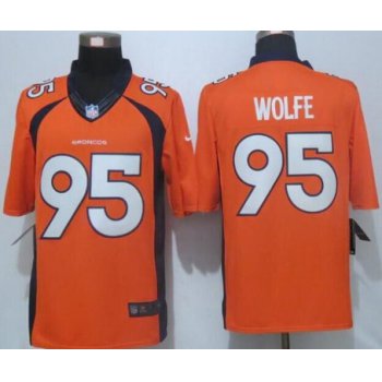 Men's Denver Broncos #95 Derek Wolfe Orange Team Color NFL Nike Limited Jersey