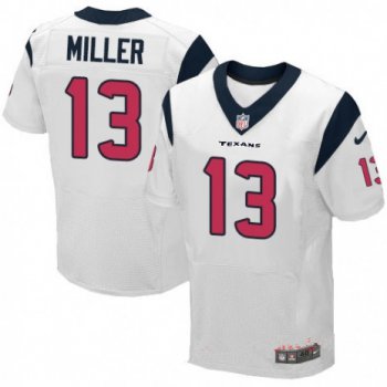 Men's Houston Texans #13 Braxton Miller White Road Stitched NFL Nike Elite Jersey