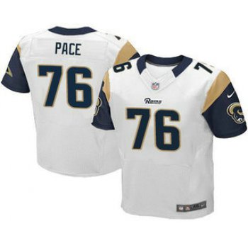 Men's Los Angeles Rams #76 Orlando Pace White Road NFL Nike Elite Jersey