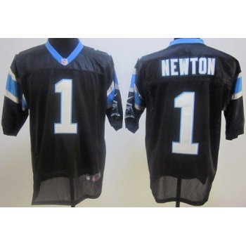 Nike Carolina Panthers #1 Cam Newton Black Elite Jersey